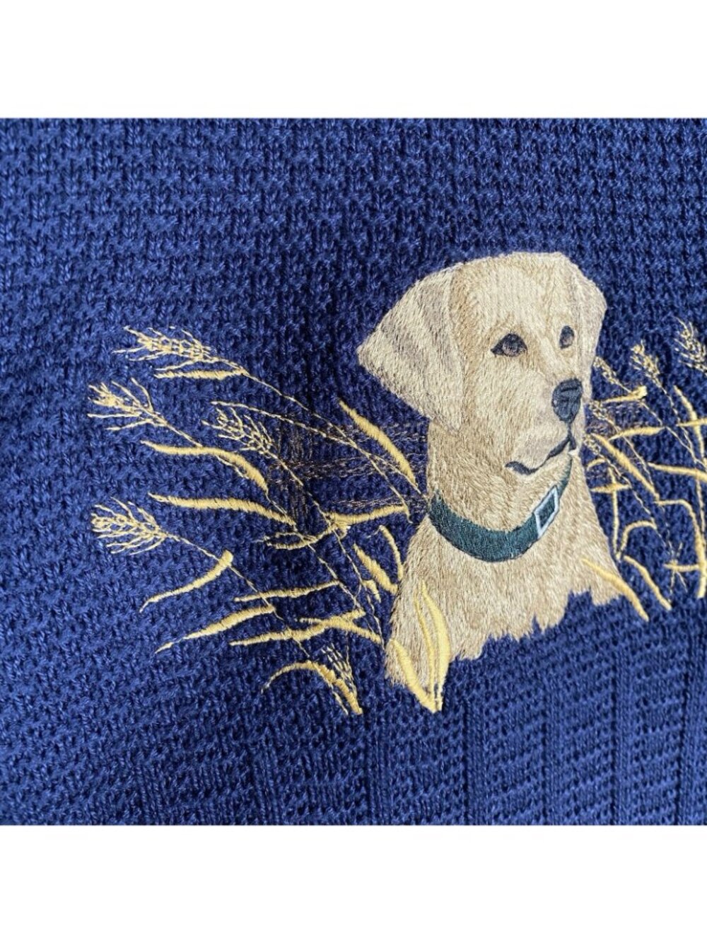 Vintage Orvis Sweater Men's L Dog Embroidery Labrador Retriever Navy Hunting - Picture 4 of 14